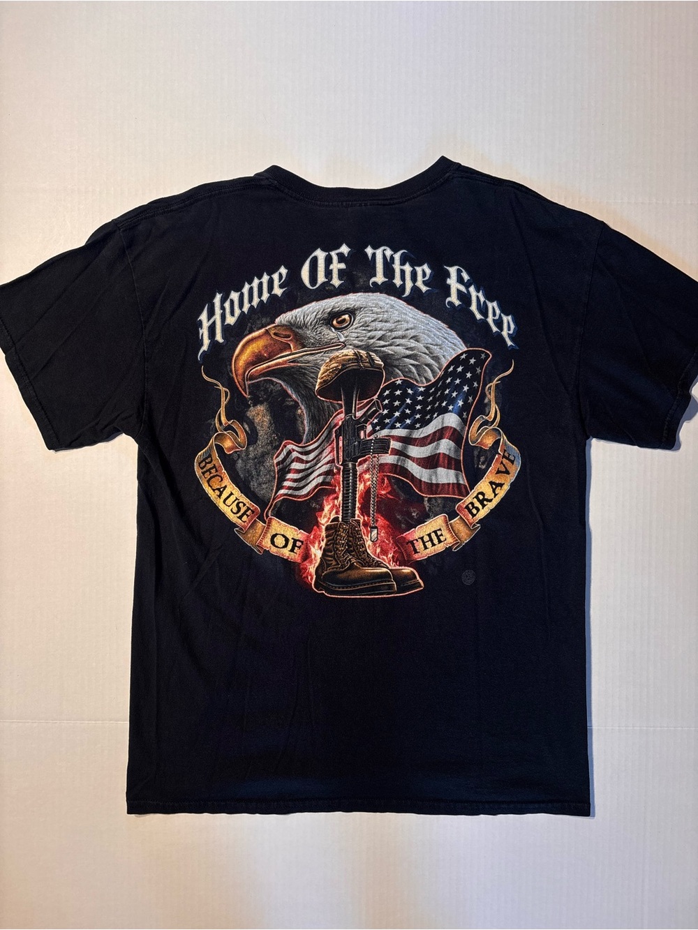 Vtg Memory Of Our Fallen Hero’s Military Army USA Eagle Patriotic Tshirt Sz L